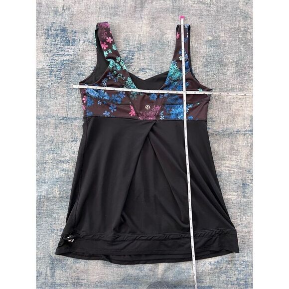 Lululemon Black Petal Pop Floral Multi Tame Me Athletic Tank Top Size 6 - Picture 3 of 6